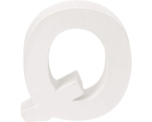 Lettre Q carton 10x3.5 cm blanc