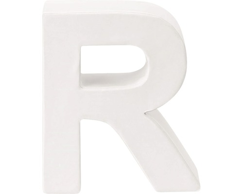 Buchstabe R Pappe weiß 3,5x10 cm