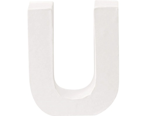 Lettre U carton 10x3.5 cm blanc