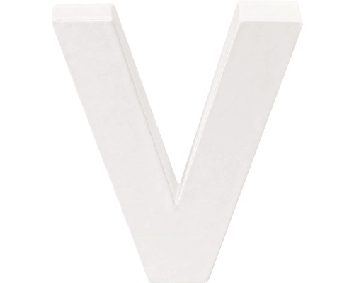 Lettre V carton 10x3.5 cm blanc