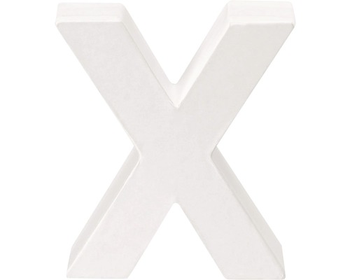 Lettre X carton 10x3.5 cm blanc
