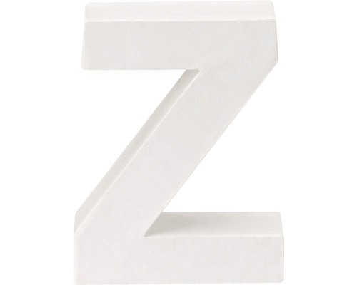 Lettre Z carton 10x3.5 cm blanc