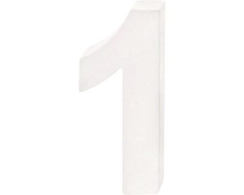 Chiffre 1 carton 10x3.5 cm blanc