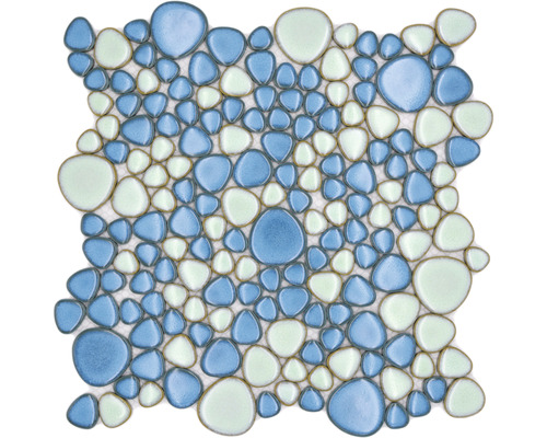 Mosaïque en céramique XKM 79 BLEU CLAIR/GRIS CLAIR 30x30 cm Mosaïque avec aspect galets