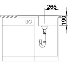 Schéma technique d''un évier avec dimensions