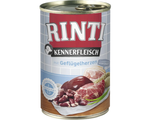 Pâtée pour chien RINTI cœur de volaille pur 400 g