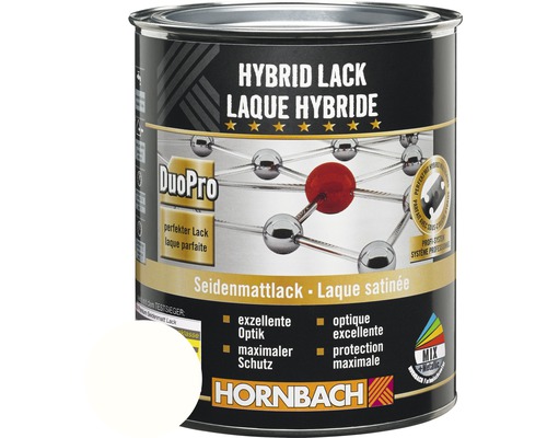 Laque couleur HORNBACH laque hybride laque pour meuble mate satinée blanc glacier 2 l