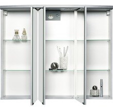 Spiegelschrank Jokey Ancona LED alufarben 83x69 cm IP20