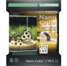 Aquarium DENNERLE Nano Cube Complete+ 10 l - Style LED S avec éclairage LED, substrat, filtre, paroi arrière, thermomètre-thumb-0