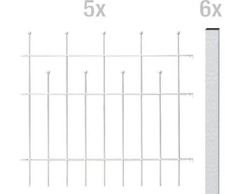 Kit de base pour clôture ALBERTS Madrid à sceller dans du béton 10 x 0,75 m galvanisé à chaud
