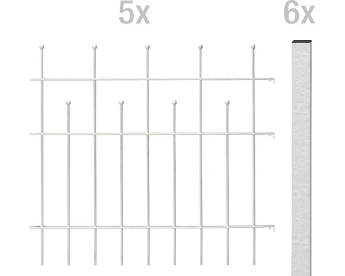 Kit de base pour clôture ALBERTS Madrid à sceller dans du béton 10 x 1 m galvanisé à chaud
