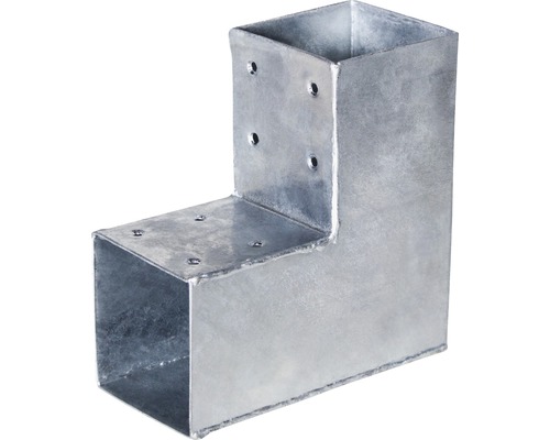 Connecteur enfichable Konsta TYPE L pour poteaux 9 x 9 cm, galvanisé à chaud Connecteur d''angle métallique avec trous de forage