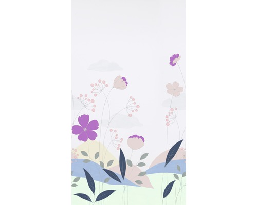 Frise 45911 multicolore fleurs blanc violet 5 x 1,04 m
