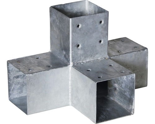 Connecteur enfichable Konsta TYPE x pour poteaux 9 x 9 cm, galvanisé à chaud Connecteur métallique pour tours de jeux avec trous