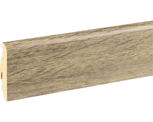 SKANDOR Sockelleiste Eiche graubraun FOEI864 FU60L 19 x 58 x 2400 mm Sockelleiste mit Holzdekor