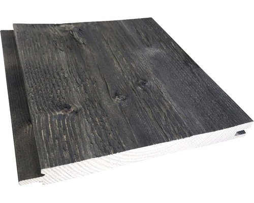Lambris à emboîter Konsta épicéa non trié haché noir 21x195x2650 mm Panneau en bois avec rainure et languette
