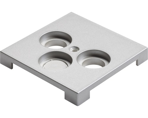 Metallplatte mit drei runden Aussparungen