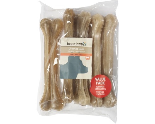 Hundesnack beeztees Kauknochen Rinderhaut 21 cm 5 Stück Kauartikel-0