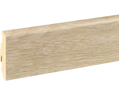 SKANDOR Sockelleiste Eiche creme FOEI866 FU60L 19 x 58 x 2400 mm Sockelleiste mit Holzstruktur