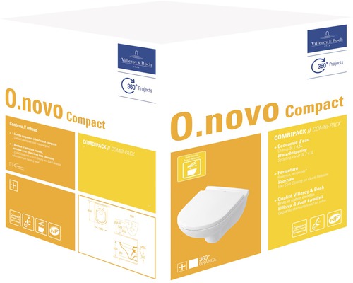 Villeroy & Boch O.novo Compact Pack WC suspendu à fond creux Emballage