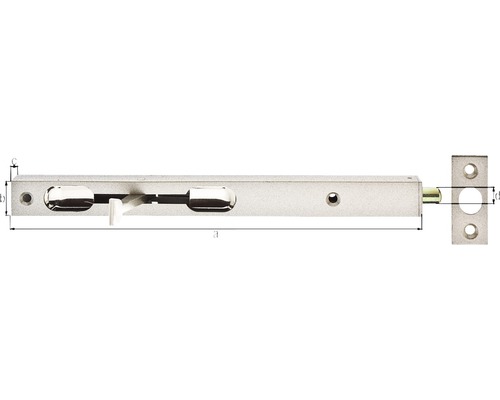 Türriegel mit Abmessungsangaben