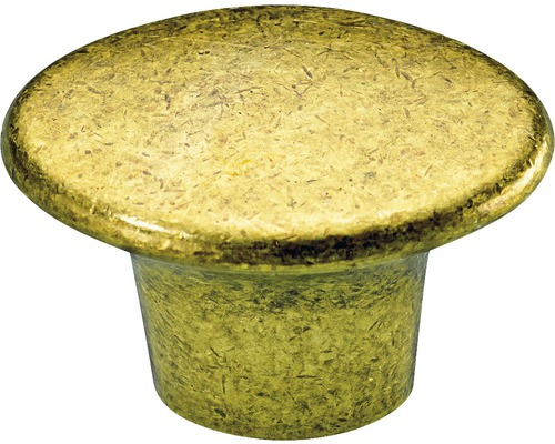 Bouton de meuble en zinc moulé sous pression laitonné Øxh 37x27 mm