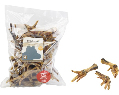 Friandises pour chiens beeztees pieds de poule 500 g friandises à mâcher