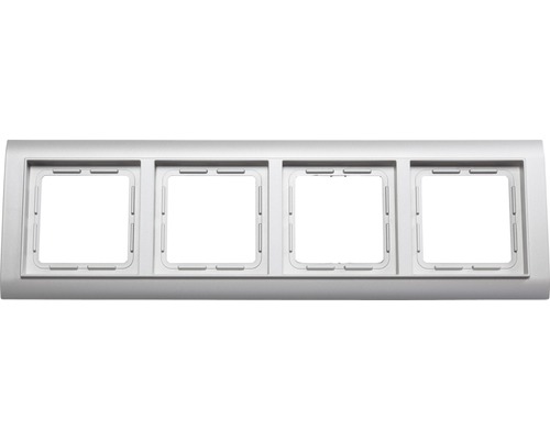 Plaque quadruple interrupteur encadrement Roth Lange ROTH LANGE Primo aluminium Cadre quadruple pour interrupteurs et prises