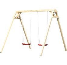 Balancelle en bois avec deux sièges de balançoire