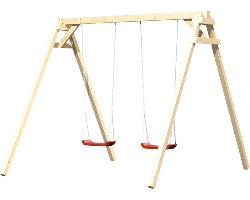 Balancelle en bois avec deux sièges de balançoire