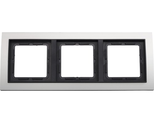 Plaque triple interrupteur encadrement Roth Lange ROTH LANGE Primo aluminium gris noir