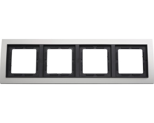 Plaque quadruple interrupteur encadrement Roth Lange ROTH LANGE Primo aluminium gris noir