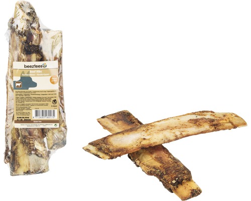 En-cas pour chiens beeztees côte de bœuf 2 pièces friandises à mâcher Beeztees Côtes de bœuf, friandise à mâcher pour chiens, deux pièces