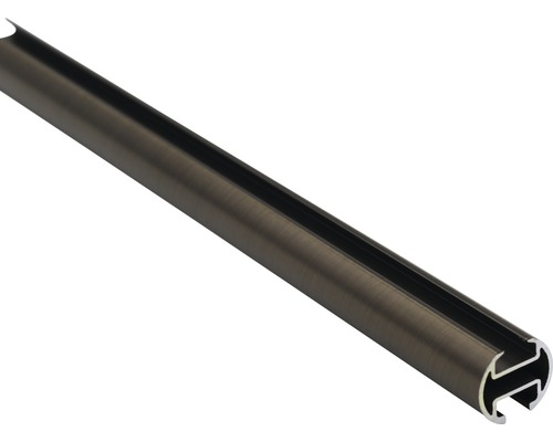 Gardinenstange mit Innenlauf II Rivoli anthrazit 120 cm Ø 20 mm Aluminiumprofil zur Befestigung von Glasschiebetüren