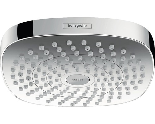 Pommeau de douche hansgrohe Croma Select E 180 2jet 26524000 Ø 18 cm chrome Logo Hansgrohe. Pomme de douche avec bouton Select.