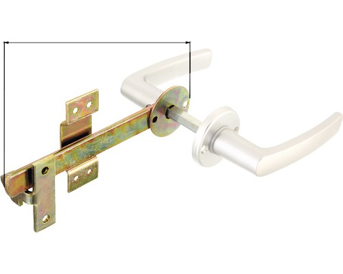 Poignée de porte avec carré et matériel de fixation