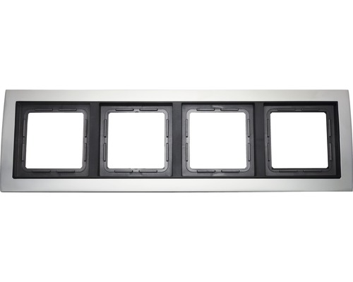Plaque quadruple interrupteur encadrement Roth Lange ROTH LANGE Primo aluminium brillant Plaque quadruple interrupteur encadrement Roth Lange ROTH LANGE Primo aluminium brillant