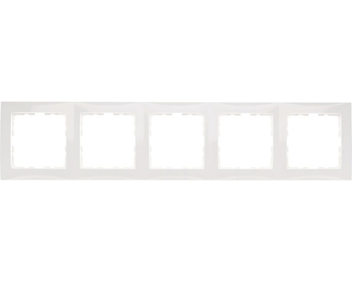 Plaque quintuple interrupteur encadrement Berker S,1 blanc polaire brillant