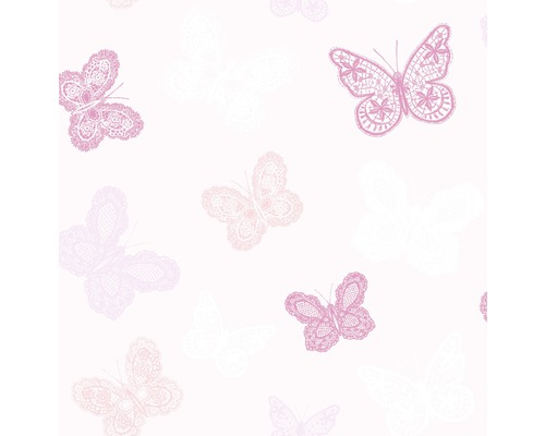 Vliestapete 100114 Kids@Home 5 Butterfly rosa Tapete mit Schmetterlingsmuster