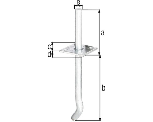 Support de poteau avec indication des dimensions