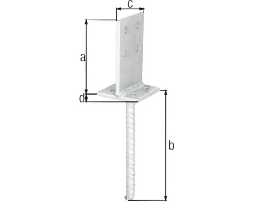Support de poteau avec ancrage à béton pour la fixation de poteaux en bois
