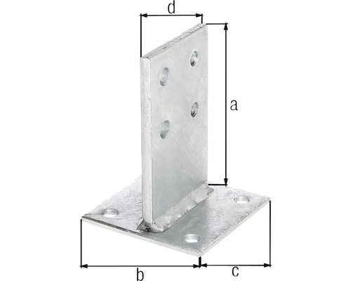 Pfostenträger mit Abmessungen