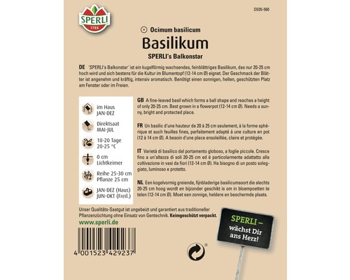Samenpackung Basilikum