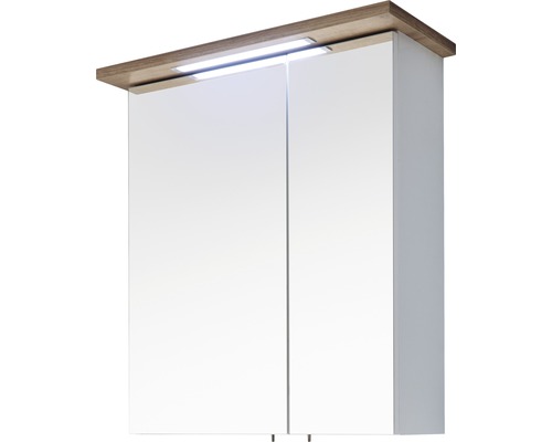 Armoire de toilette Pelipal Cesa I 65 x 20 x 72 cm blanc à haute brillance 2 portes led IP 44