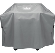 Logo Weber sur housse de barbecue grise pour la protection contre les intempéries
