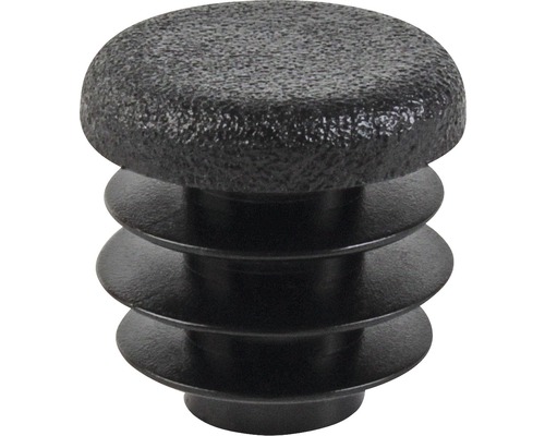 Bouchon Ø 15 mm pour tubes ronds, plastique, noir, avec lamelles, 4 pcs