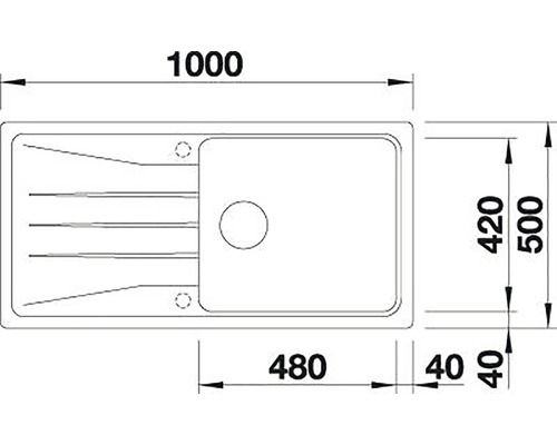 Schéma technique d''un receveur de douche avec indications de dimensions