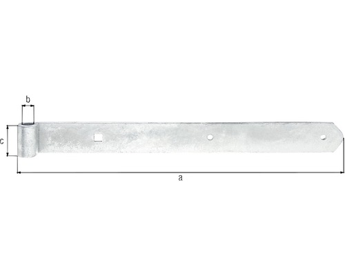 Abbildung eines Türbandes mit Maßangaben.