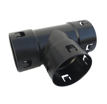 Pipelife T-Stück für Drainagerohr Kunststoff rund schwarz NW 80 mm-thumb-0