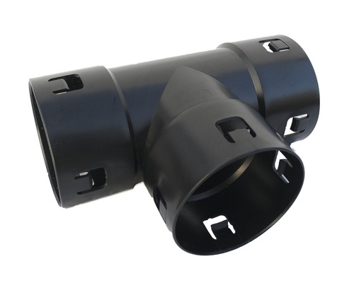 Pipelife T-Stück für Drainagerohr Kunststoff rund schwarz NW 80 mm-0